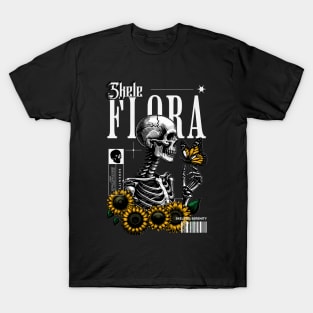 Skele Flora, Skeleton And Sunflowers T-Shirt